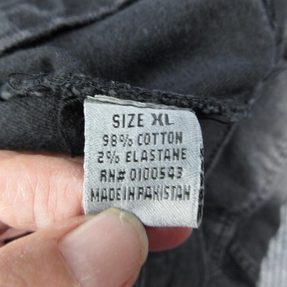 FWRD Denim Jacket Mens XL Black Biker Collared Pockets Stretch Button Tags NWT - Picture 13 of 16